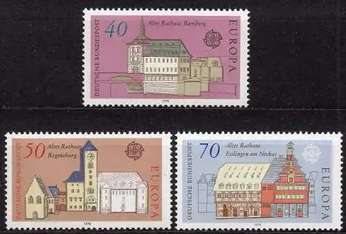 BRD, Mi-Nr. 969 - 971 **, kompl., Europa CEPT 1978 - Baudenkmäler