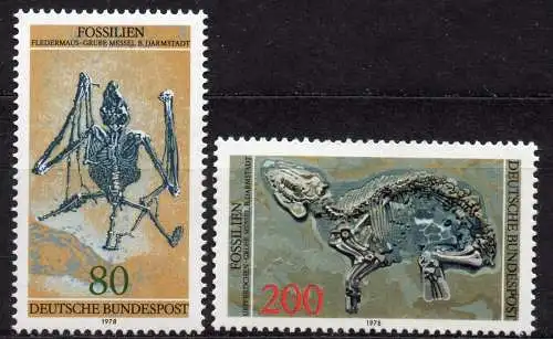 BRD, Mi-Nr. 974 - 975 **, kompl., Fossilien