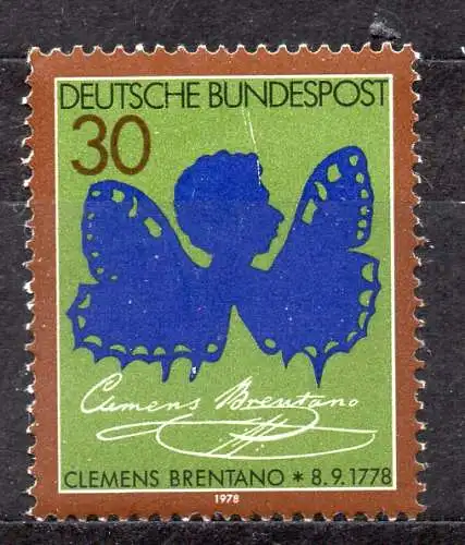 BRD, Mi-Nr. 978 **, 200. Geburtstag von Clemens Brentano