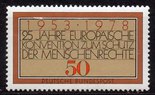 BRD, Mi-Nr. 979 **, 25 Jahre Europäische Konvention zum Schutz der Menschenrechte