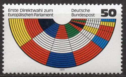 BRD, Mi-Nr. 1002 **, 1. Direktwahlen zum Europäischen Parlament