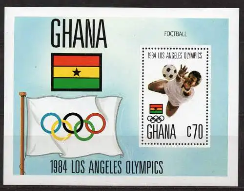 Ghana, Block Mi-Nr. 109 **, Olympische Sommerspiele Los Angeles 1984: Fußball