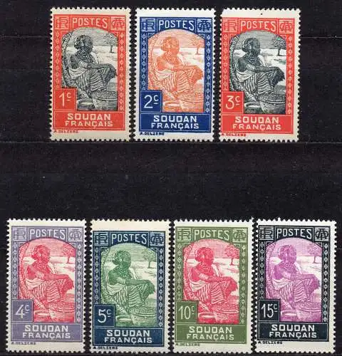 Französisch-Sudan, Mi-Nr. 60, 61, 62, 63, 64, 65 + 66 **, Marktfrau