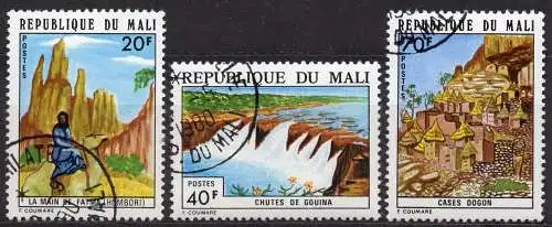 Mali, Mi-Nr. 453, 454 + 455 gest., Landschaften