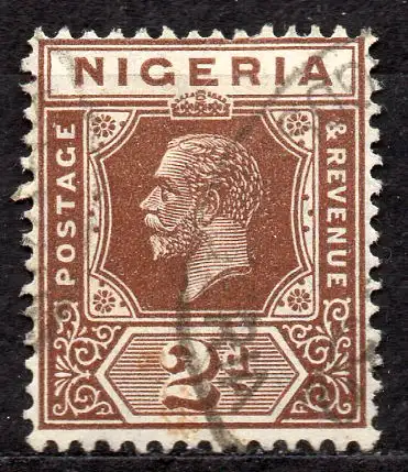 Nigeria, Mi-Nr. 25 b II gest., König Georg V.