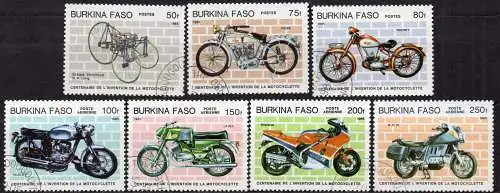 Burkina Faso, Mi-Nr. 998 - 1004 gest., kompl., Motorräder