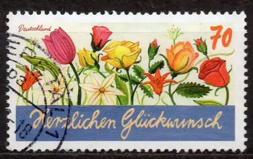 BRD, Mi-Nr. 3232 gest., Grußmarke "Herzlichen Glückwunsch"