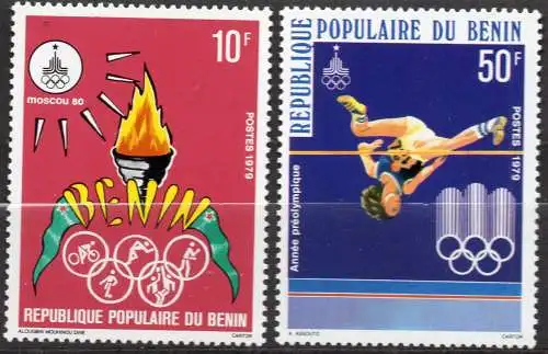 Benin, Mi-Nr. 189 - 190 **, kompl., Olympische Sommerspiele Moskau 1980