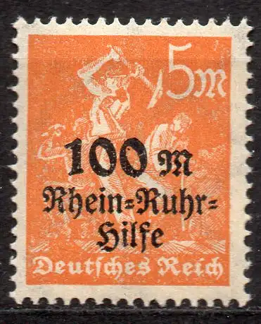 Deutsches Reich, Mi-Nr. 258 **, Rhein- und Ruhrhilfe