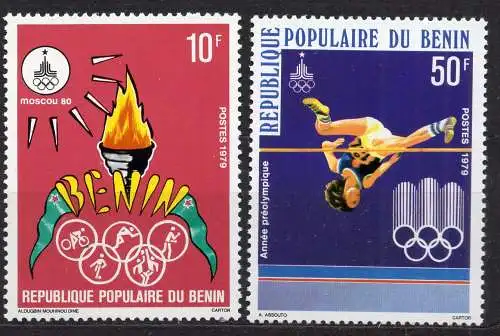 Benin, Mi-Nr. 189 - 190 **, kompl., Olympische Sommerspiele Moskau 1980