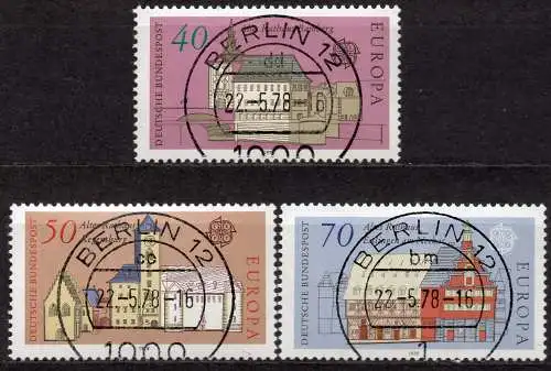 BRD, Mi-Nr. 969 - 971 ErsttagSt Berlin, kompl., Europa CEPT 1978 - Baudenkmäler
