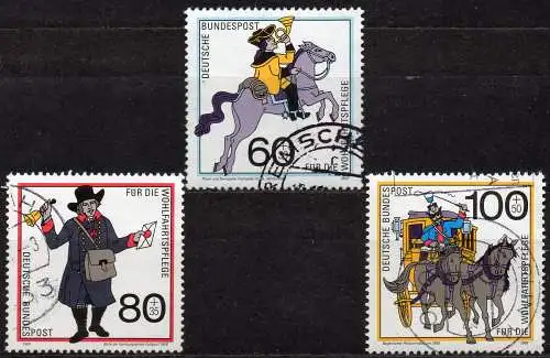 BRD, Mi-Nr. 1437 - 1439 gest., kompl., Wohlfahrt 1989 - Postbeförderung