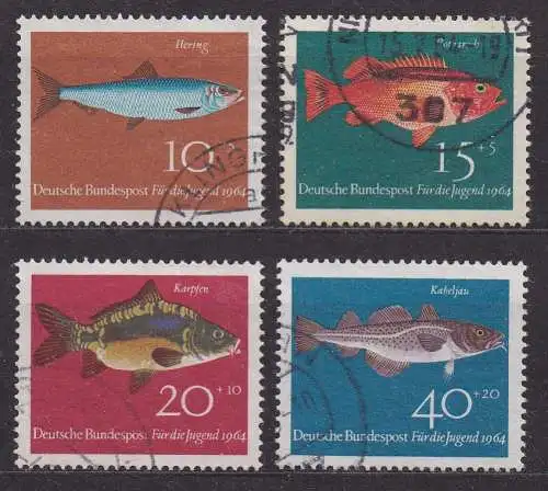 BRD, Mi-Nr. 412 - 415 gest., kompl., Jugend 1964: Fische