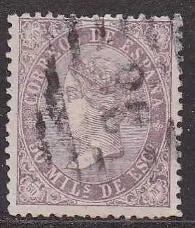 Spanien, Mi-Nr. 93 gest., Königin Isabella II.