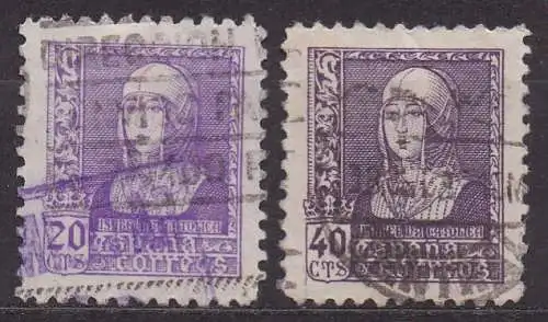 Spanien, Mi-Nr. 811 + 814 gest., Königin Isabella I.