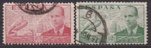 Spanien, Mi-Nr. 822 + 826 gest., Juan de la Cierva
