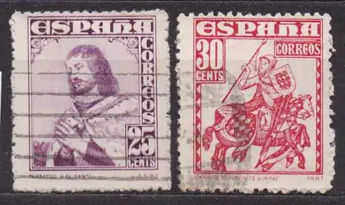 Spanien, Mi-Nr. 955 - 956 gest., kompl., 700 Jahre Einnahme Sevillas + 700 Jahre spanische Flotte