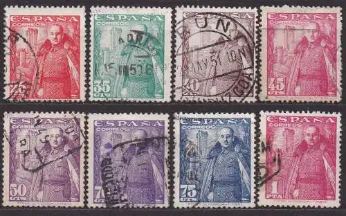 Spanien, Mi-Nr. 960, 961, 962, 963, 964, 965, 966 + 967 gest., General Franco