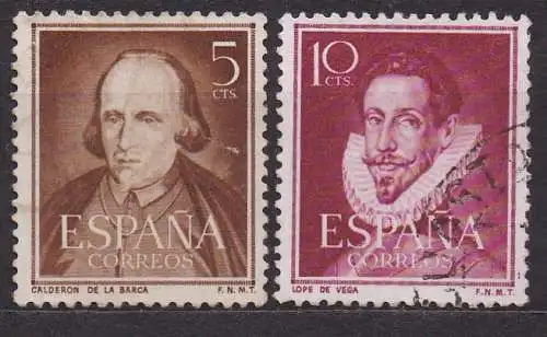 Spanien, Mi-Nr. 994 - 995 gest., kompl., DS Schriftsteller