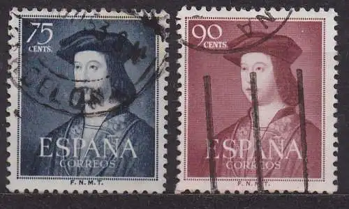 Spanien, Mi-Nr. 1004 + 1005 gest., 500. Geburtstag von König Ferdinand V.