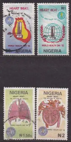Nigeria, Mi-Nr. 584 - 587 gest., kompl., Weltgesundheitstag
