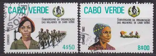 Kap Verde, Mi-Nr. 455 + 456 gest., 1. Jahrestag des Frauenverbandes