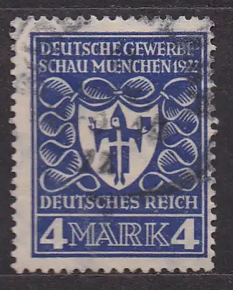 Deutsches Reich, Mi-Nr. 202 gest., Deutsche Gewerbeschau München