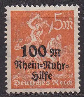 Deutsches Reich, Mi-Nr. 258 **, Rhein- und Ruhrhilfe