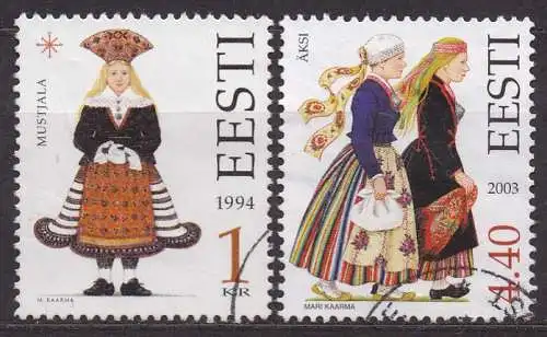 Estland, Mi-Nr. 236 + 472 gest., Trachten