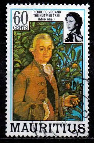 Mauritius, Mi-Nr. 442 I gest., Pierre Poivre - Muskatnussbaum