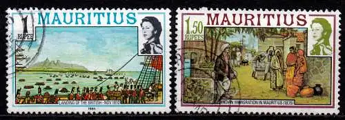 Mauritius, Mi-Nr. 446 II + 449 I gest., Historische Ereignisse