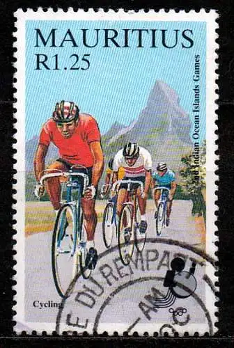 Mauritius, Mi-Nr. 607 gest., Spiele der Inseln des Indischen Oceans: Radfahren