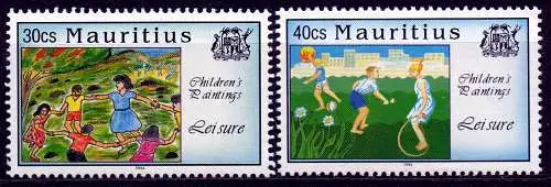 Mauritius, Mi-Nr. 786 + 787 **, Kinderzeichnungen