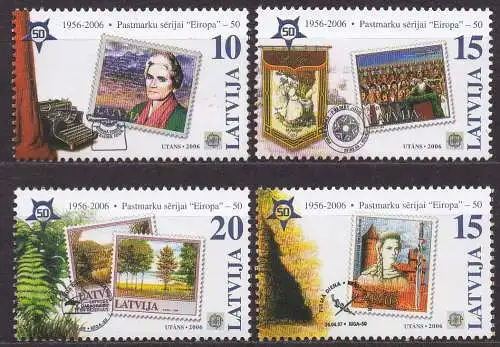 Lettland, Mi-Nr. 652 - 655 **, kompl., 50 Jahre Europamarken
