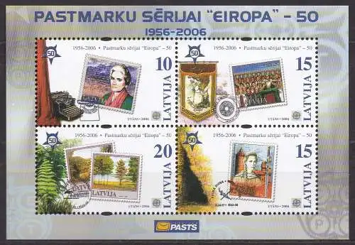 Lettland, Block Mi-Nr. 21 **, 50 Jahre Europamarken