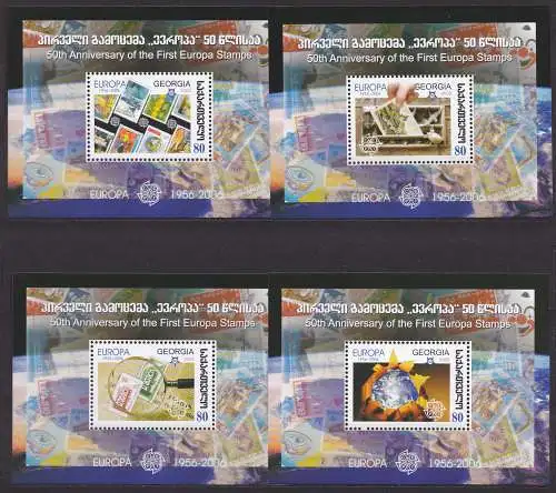 Georgien, Block Mi-Nr. 35 - 38 **, kompl. Blocksatz, 50 Jahre Europamarken