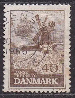 Dänemark, Mi-Nr. 437 x gest., Natur- und Denkmalschutz: Bogö-Windmühle