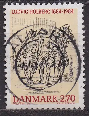 Dänemark, Mi-Nr. 817 gest., 300. Geburtstag von Ludvig Holberg