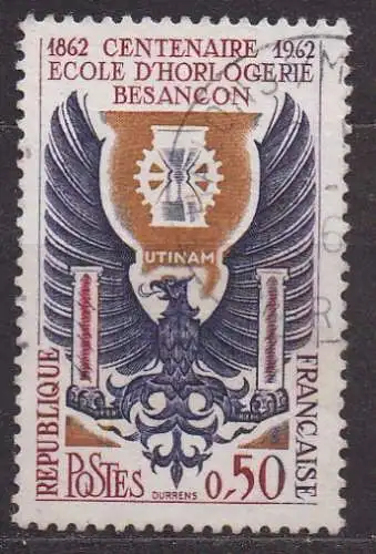 Frankreich, Mi-Nr. 1396 gest., 100 Jahre Uhrmacherfachschule Besancon