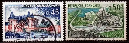 Frankreich, Mi-Nr. 1367 + 1368 gest., Landschaften