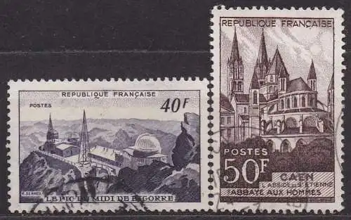 Frankreich, Mi-Nr. 935 - 936 gest., kompl., Bauwerke