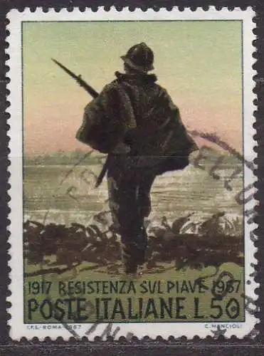 Italien, Mi-Nr. 1246 gest., 50. Jahrestag des Haltens der Piavelinie