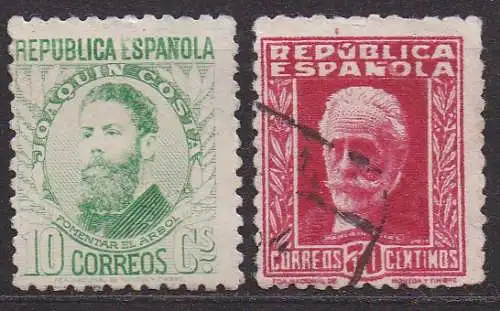 Spanien, Mi-Nr. 619 II A + 623 II A gest., Persönlichkeiten