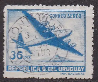 Uruguay, Mi-Nr. 716 A gest., Flugzeug