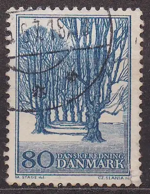 Dänemark, Mi-Nr. 443 x gest., Natur- und Denkmalschutz: Baumallee bei Schloss Bregentved