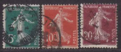 Frankreich, Mi-Nr. 116, 117 II + 118 gest., Säerin