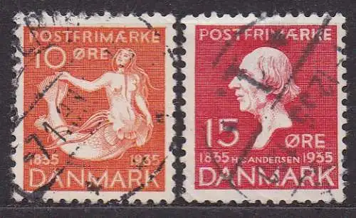 Dänemark, Mi-Nr. 224 + 225 gest., 100 Jahre Märchen von Hans Christian Andersen