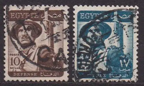 Ägypten - Königreich, Mi-Nr. 400 + 402 gest., Soldat