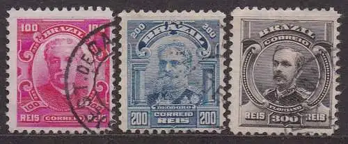 Brasilien, Mi-Nr. 166, 167 + 168 gest., Persönlichkeiten