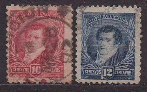 Argentinien, Mi-Nr. 88 + 89 gest., Persönlichkeiten